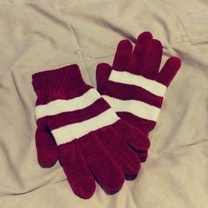 Soft, Red and White Lady's Gloves